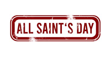 All Saint 's Day - kırmızı grunge düğmesi, mühür