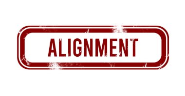 Hizalama - kırmızı grunge düğmesi, damga