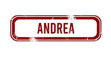 Andrea - Kırmızı grunge düğmesi, damga