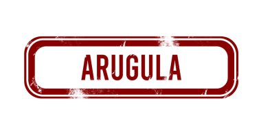 Arugula - kırmızı grunge düğmesi, damga