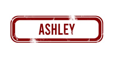 Ashley - kırmızı grunge düğmesi, damga