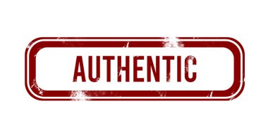 Otantik - Kırmızı grunge düğmesi, damga