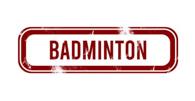Badminton - Kırmızı grunge düğmesi, mühür