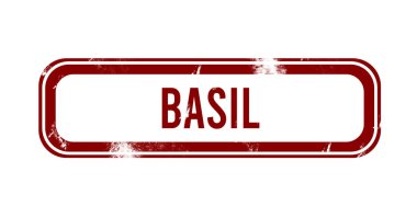 Fesleğen - Kırmızı grunge düğmesi, mühür