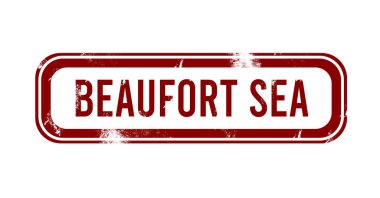Beaufort Denizi - Kırmızı grunge düğmesi, damga