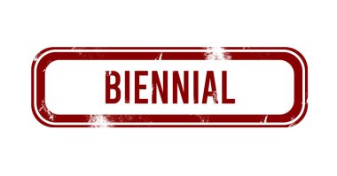 biennial - kırmızı grunge düğmesi, mühür