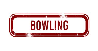 Bowling - Kırmızı grunge düğmesi, pul