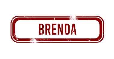 Brenda - Kırmızı grunge düğmesi, damga
