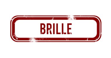 Brille - Kırmızı grunge düğmesi, damga