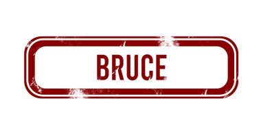 Bruce - kırmızı grunge düğmesi, damga