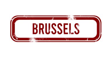 Brüksel lahanası - kırmızı grunge düğmesi, mühür