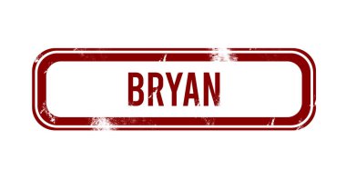 Bryan - Kırmızı grunge düğmesi, damga