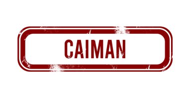 Kayman - Kırmızı grunge düğmesi, damga