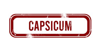 Capsicum - kırmızı grunge düğmesi, mühür
