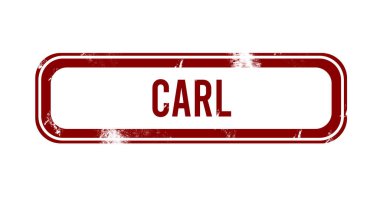 Carl - kırmızı grunge düğmesi, damga