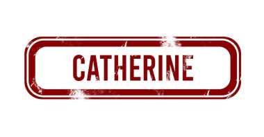 Catherine - kırmızı grunge düğmesi, damga