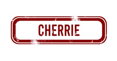 Cherrie - kırmızı grunge düğmesi, damga