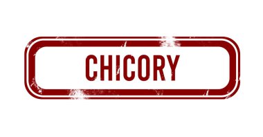 chicory - Kırmızı grunge düğmesi, damga