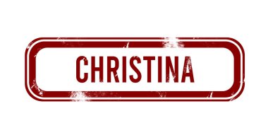 Christina - kırmızı grunge düğmesi, damga