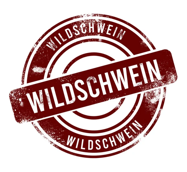 Wildschwein - kırmızı yuvarlak grunge düğmesi, damga