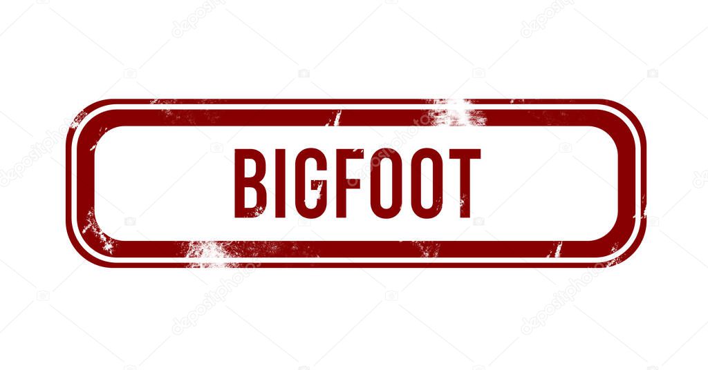 Bigfoot - red grunge button, stamp