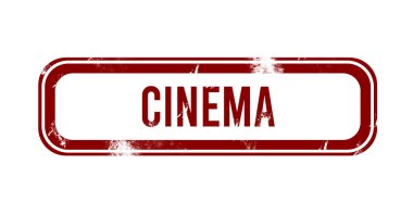 Sinema - Kırmızı grunge düğmesi, damga