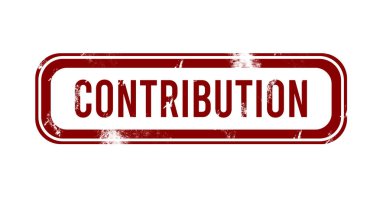 Katkı - Kırmızı grunge düğmesi, damga