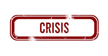 Kriz - kırmızı grunge düğmesi, damga