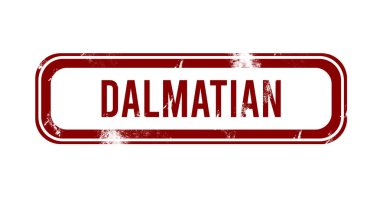 Dalmaçyalı - Kırmızı grunge düğmesi, damga