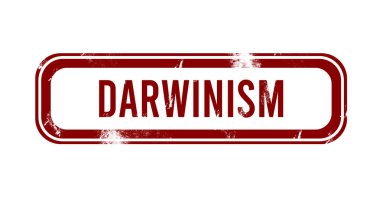 Darwinizm - kırmızı grunge tuşu, damga