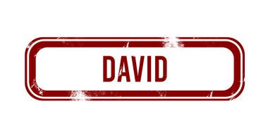 David - kırmızı grunge düğmesi, damga