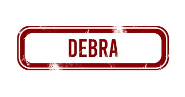 Debra - kırmızı grunge düğmesi, damga