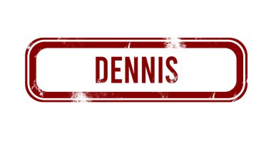 Dennis - kırmızı grunge düğmesi, damga