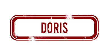 Doris - kırmızı grunge düğmesi, damga