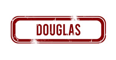 Douglas - kırmızı grunge düğmesi, damga