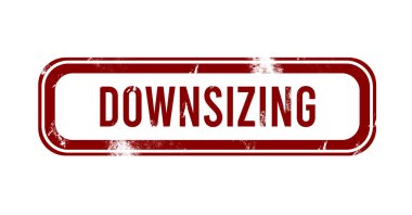 Küçültme - kırmızı grunge düğmesi, pul