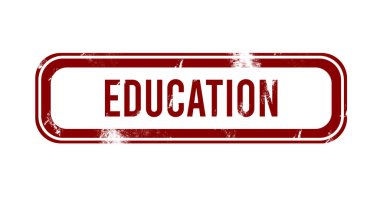 Eğitim - Kırmızı grunge düğmesi, mühür