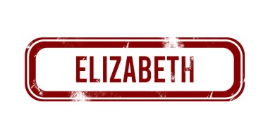 Elizabeth - kırmızı grunge düğmesi, damga