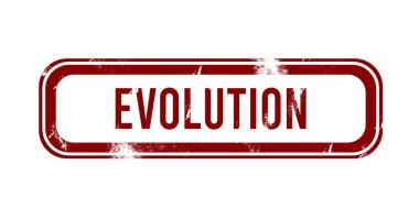 Evrim - kırmızı grunge düğmesi, damga