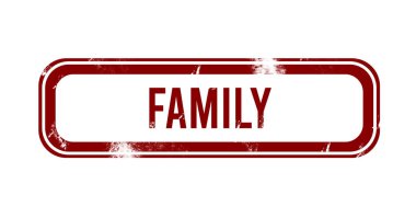 aile - Kırmızı grunge düğmesi, damga