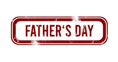 Babalar Günü - Kırmızı grunge düğmesi, damga