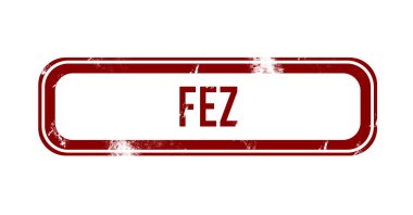fez - kırmızı grunge düğmesi, damga