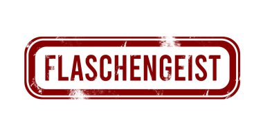 Flaschengeist - kırmızı grunge düğmesi, damga