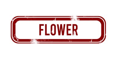 çiçek - kırmızı grunge düğmesi, damga