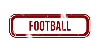 Futbol - kırmızı grunge düğmesi, pul