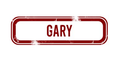 Gary - kırmızı grunge düğmesi, damga
