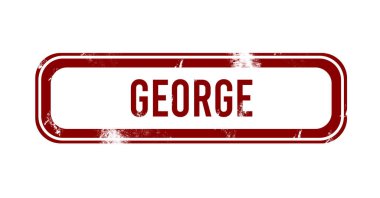 George - kırmızı grunge düğmesi, damga