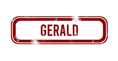 Gerald - kırmızı grunge düğmesi, damga