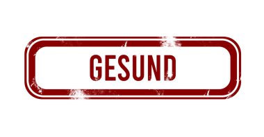 Gesund - Kırmızı grunge düğmesi, mühür