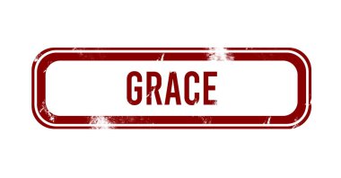 Grace - kırmızı grunge düğmesi, damga